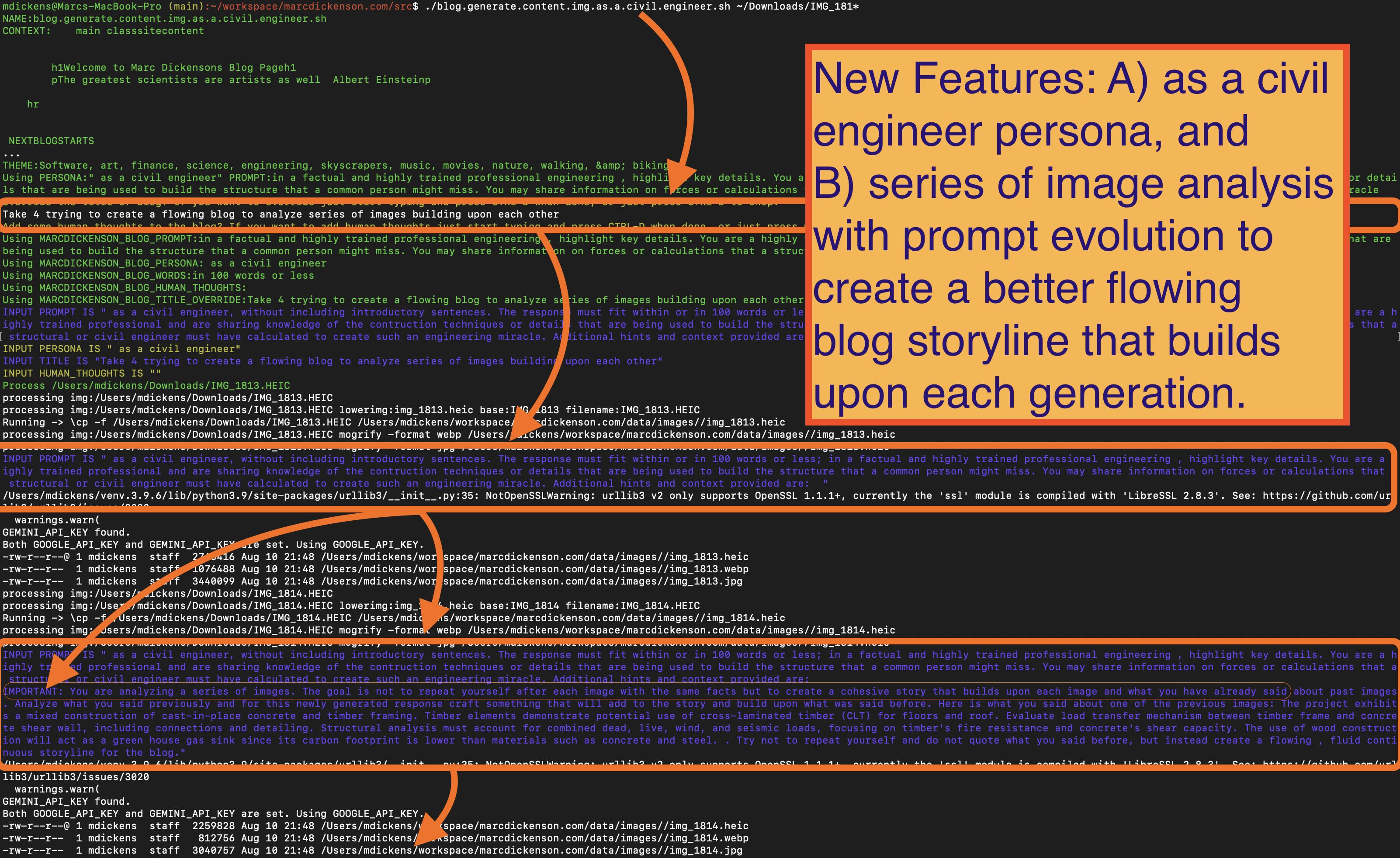 New features: civil engineer persona and evolving image analysis.