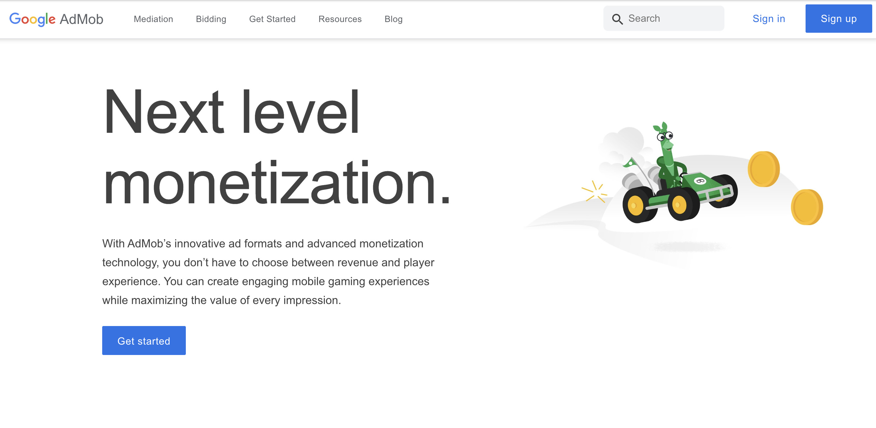 AdMob: Next-level monetization for engaging mobile gaming experiences.
