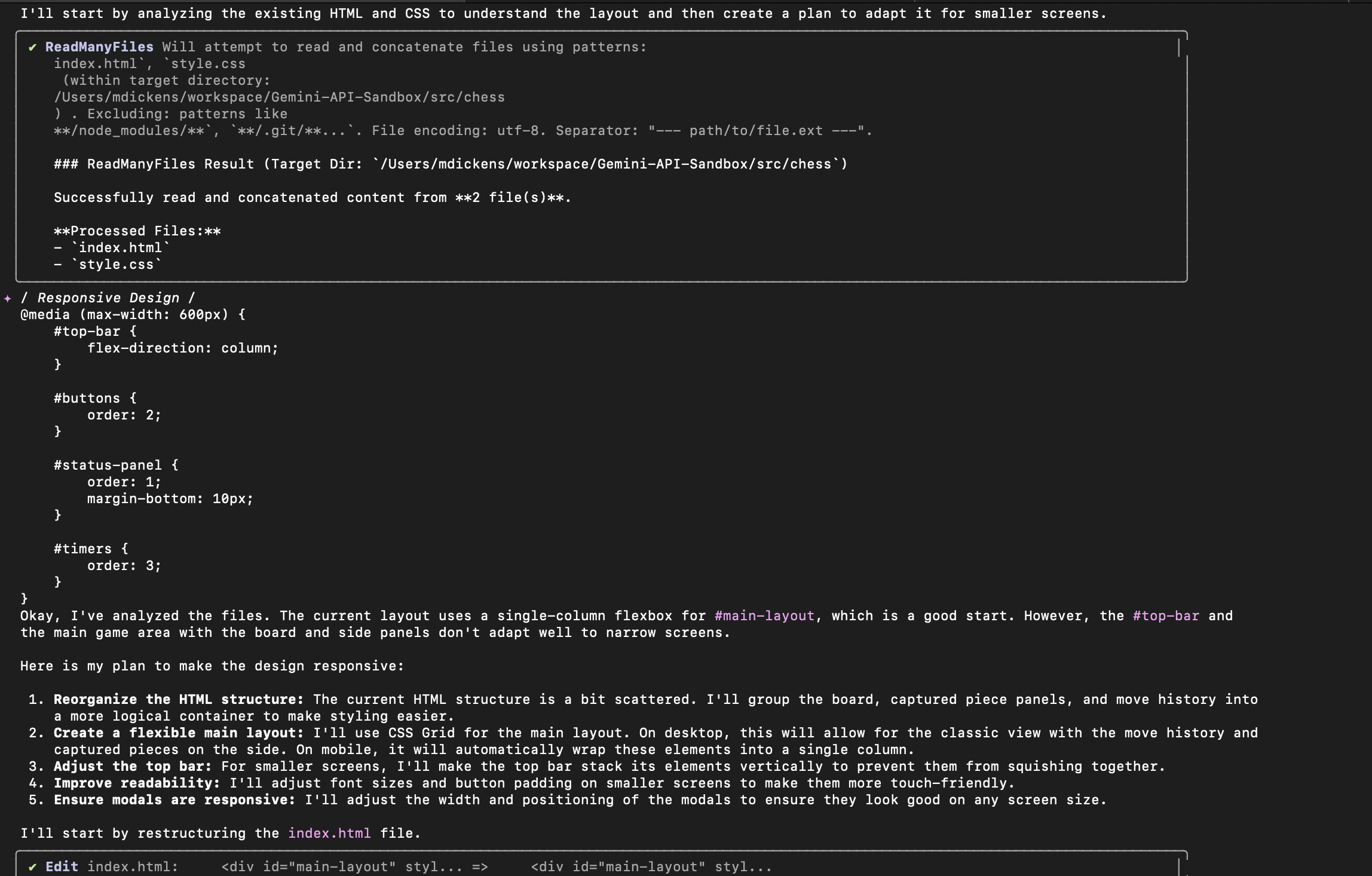 Analyzing and planning a responsive design for smaller screens.
