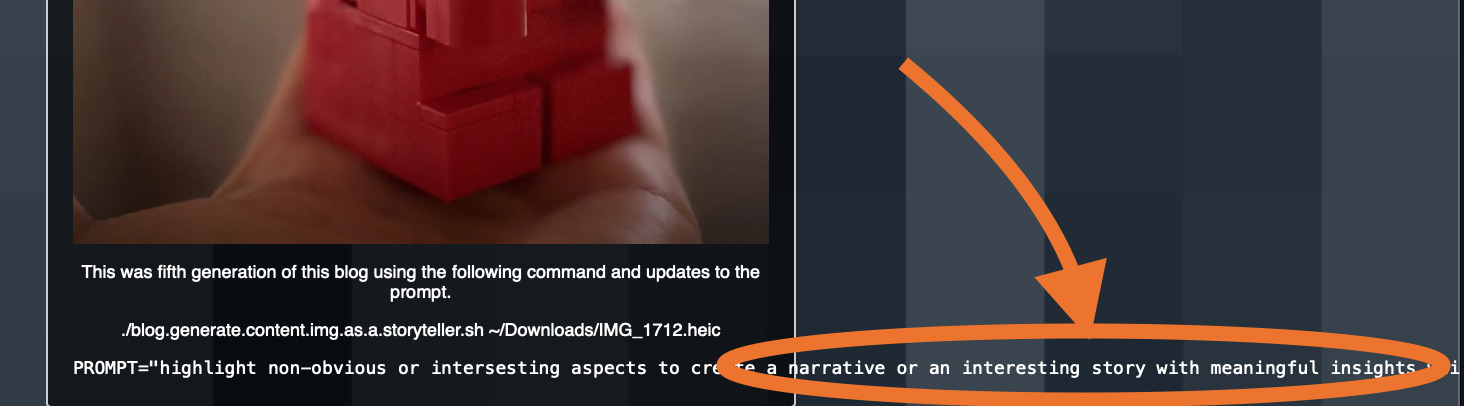 AI generates blog post from photo, highlights non-obvious aspects.