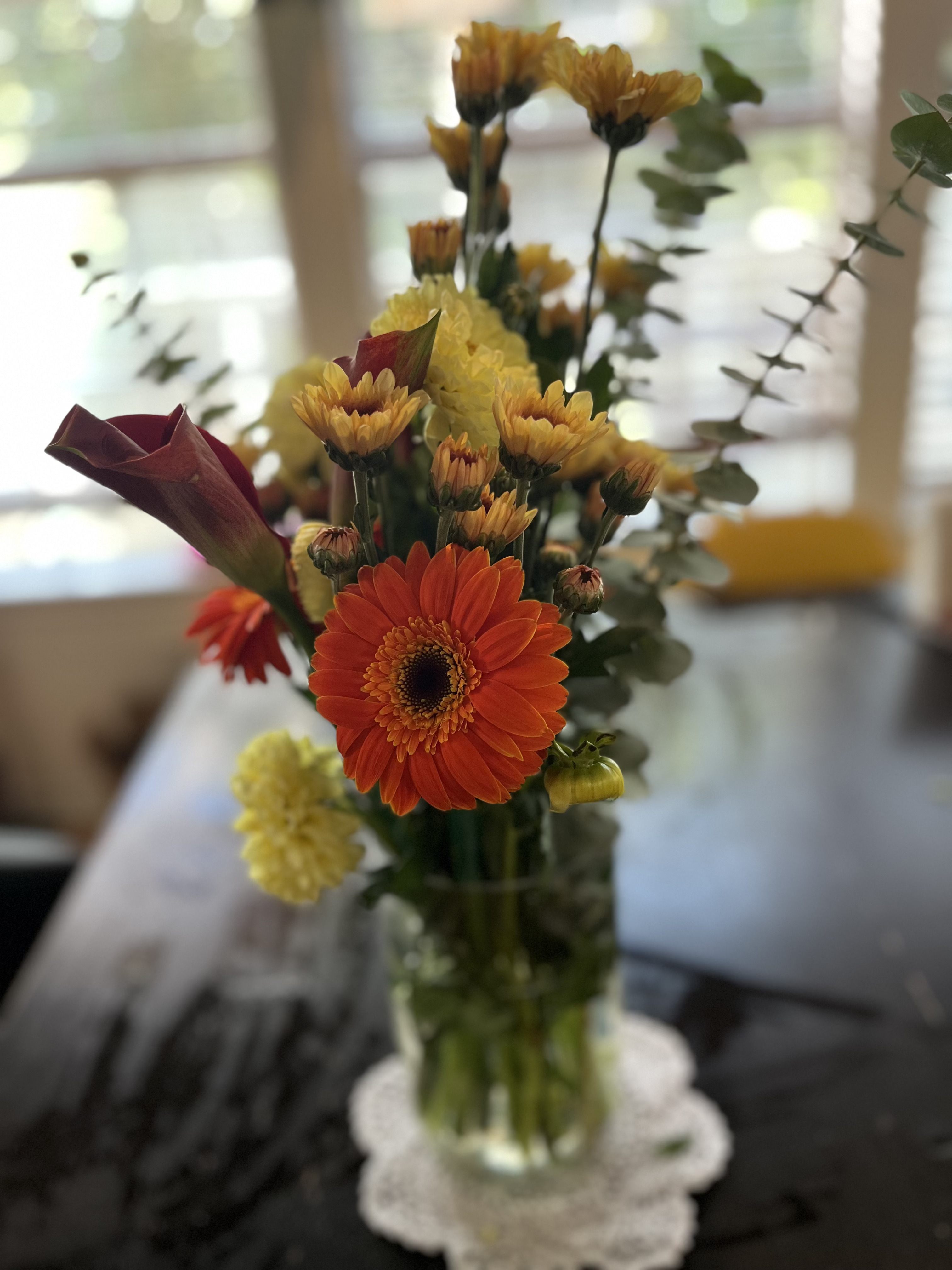 A colorful bouquet brightens any space. 
