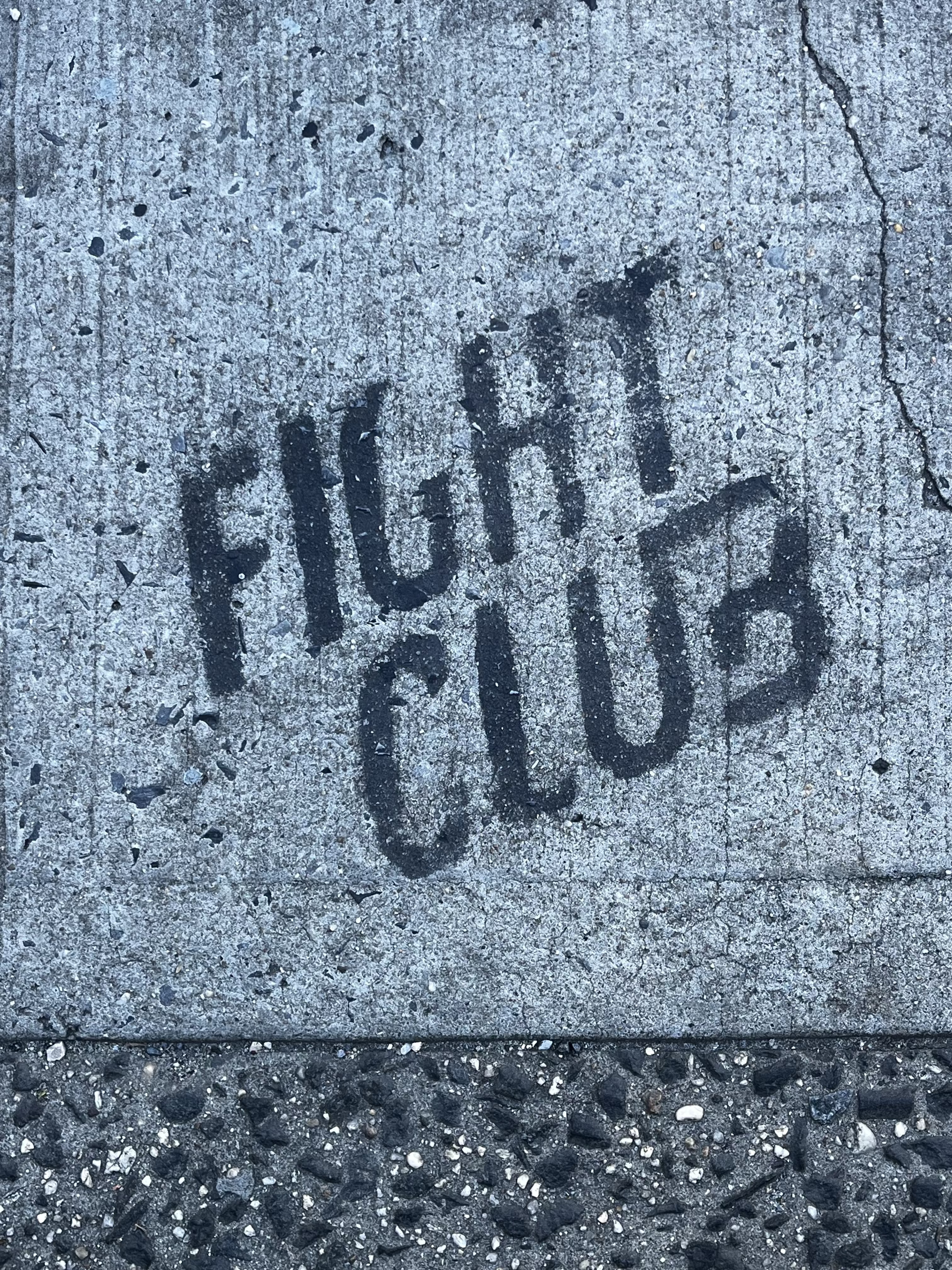 Fight Club's first rule found on the street.