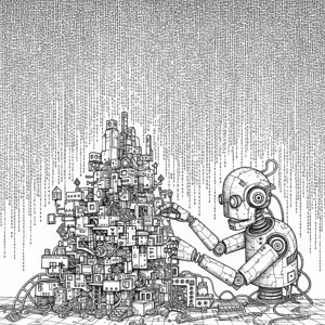 Here are a few caption options for the image, with a GenX spin:

*   **Analog dreams in a digital rain, man.**
*   **Is this the Matrix, or just my job?**
*   **Build it, break it, fix it. Rinse, repeat.**
*   **Dystopian futures, still gotta pay the bills.**